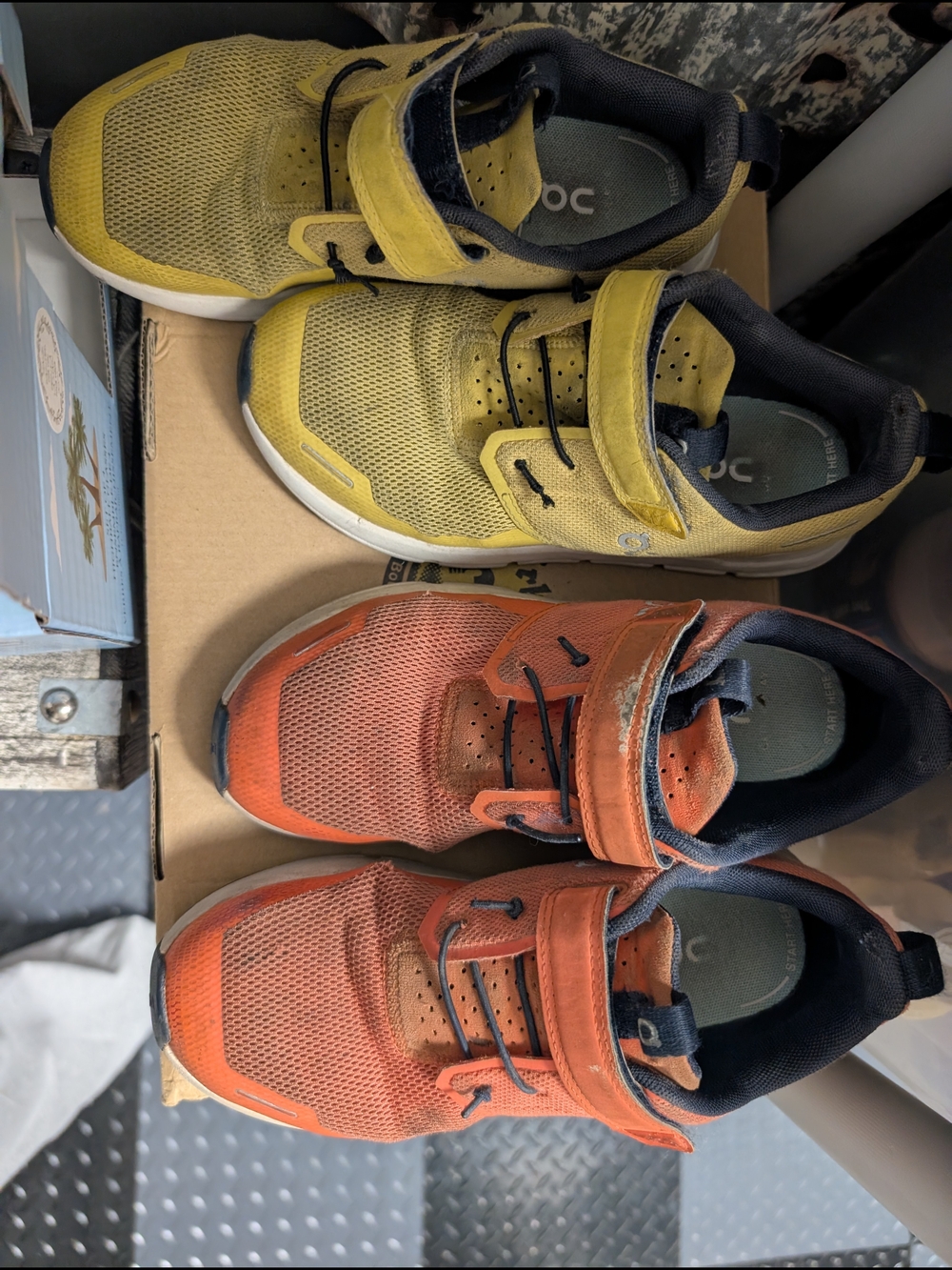 Kids Athletic Sneakers - Yellow and Orange - Unbranded